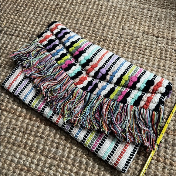 Handbags - Stella and Dot Handwoven Multicolor Fringe Textile clutch